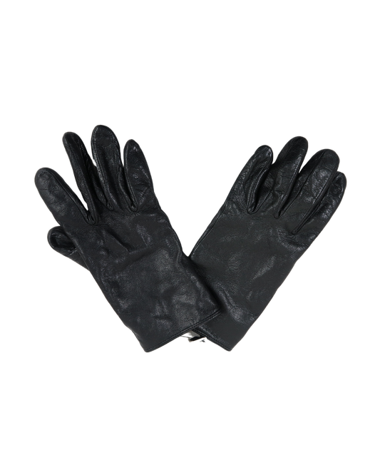 Gants noirs en cuir - S