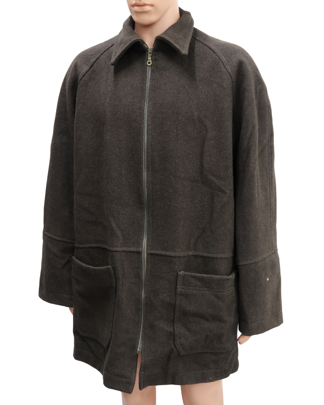 Manteau marron en laine - XXL