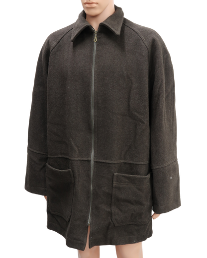 Manteau marron en laine - XXL