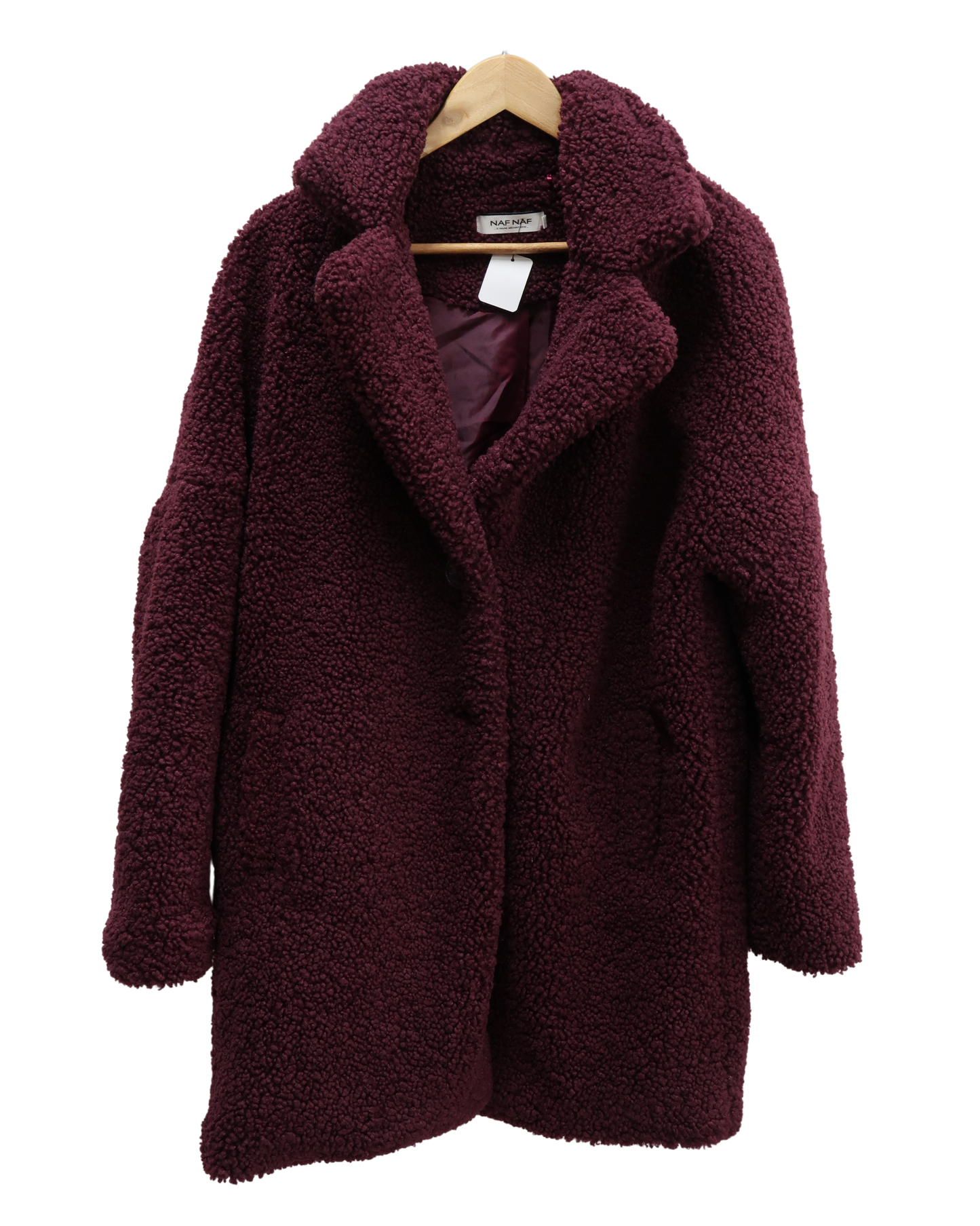 Manteau en moumoute bordeaux - Naf Naf - L