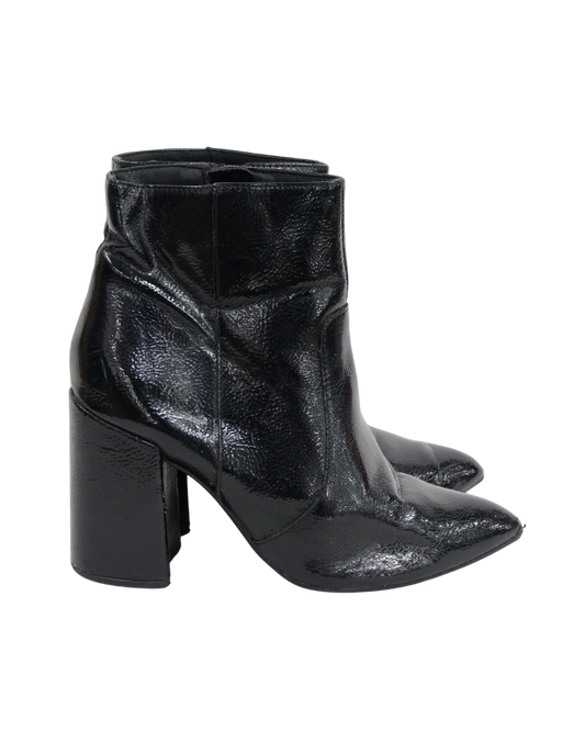 Bottines noires vernis à talons - New Look - 38