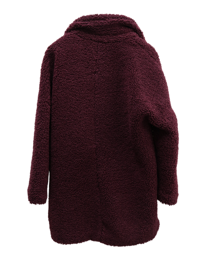 Manteau en moumoute bordeaux - Naf Naf - L