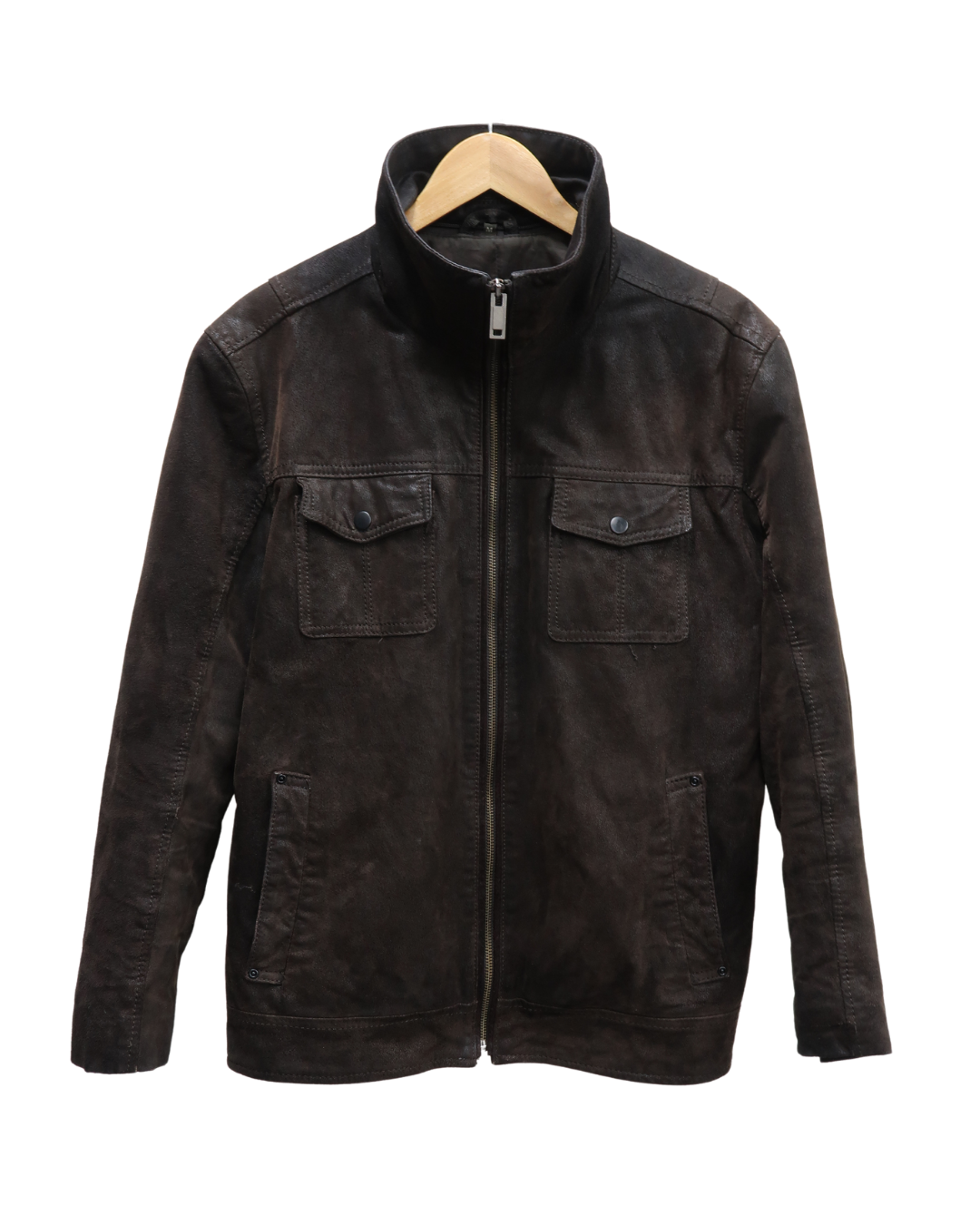 Veste en cuir marron foncé - Armand Thiery - M