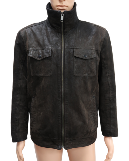 Veste en cuir marron foncé - Armand Thiery - M