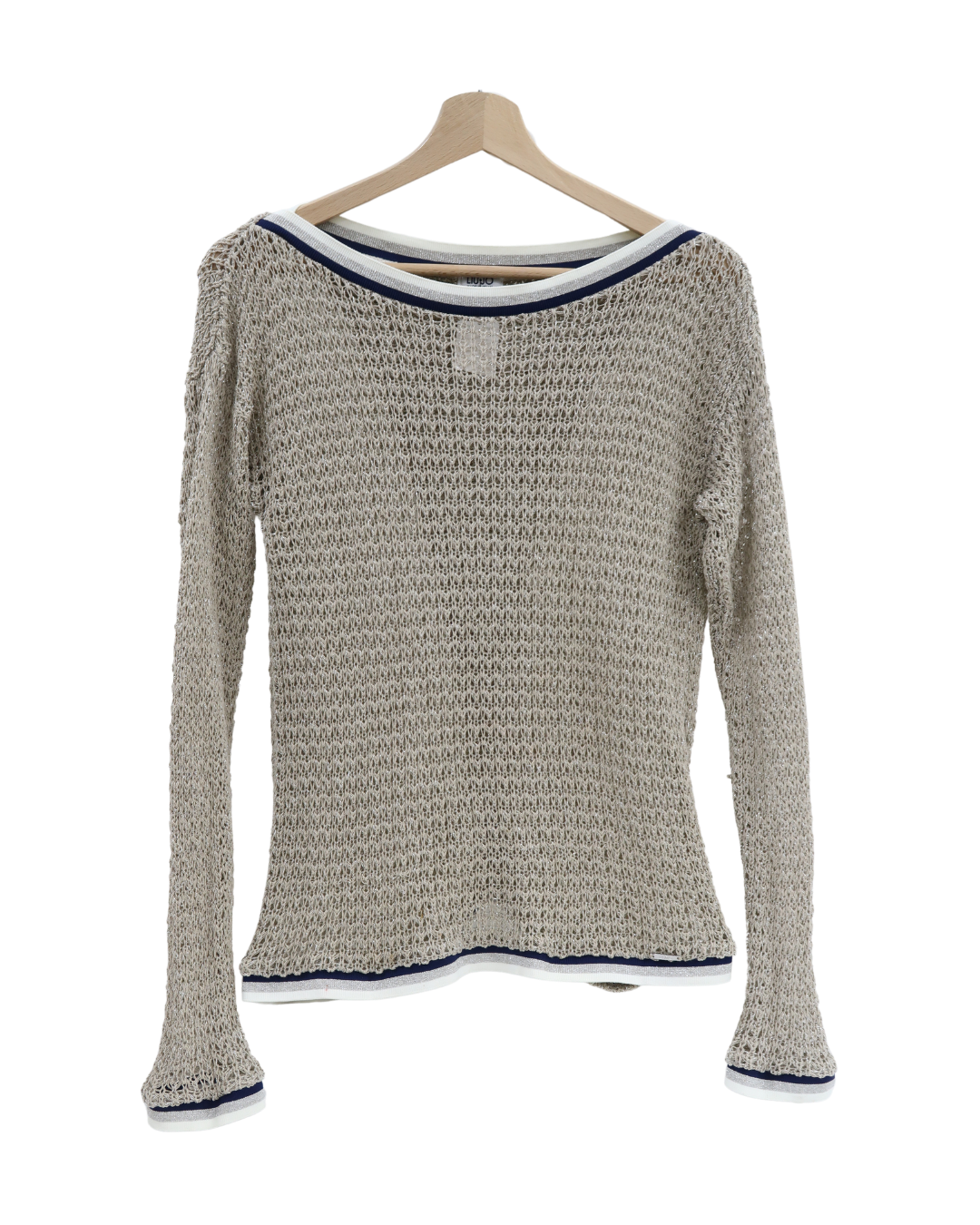 Pull en maille crème argenté ouvert au dos - Liu Jo - M