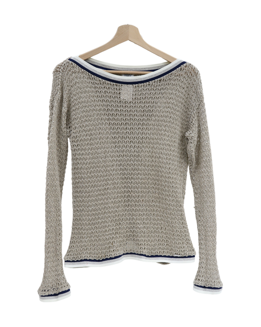 Pull en maille crème argenté ouvert au dos - Liu Jo - M