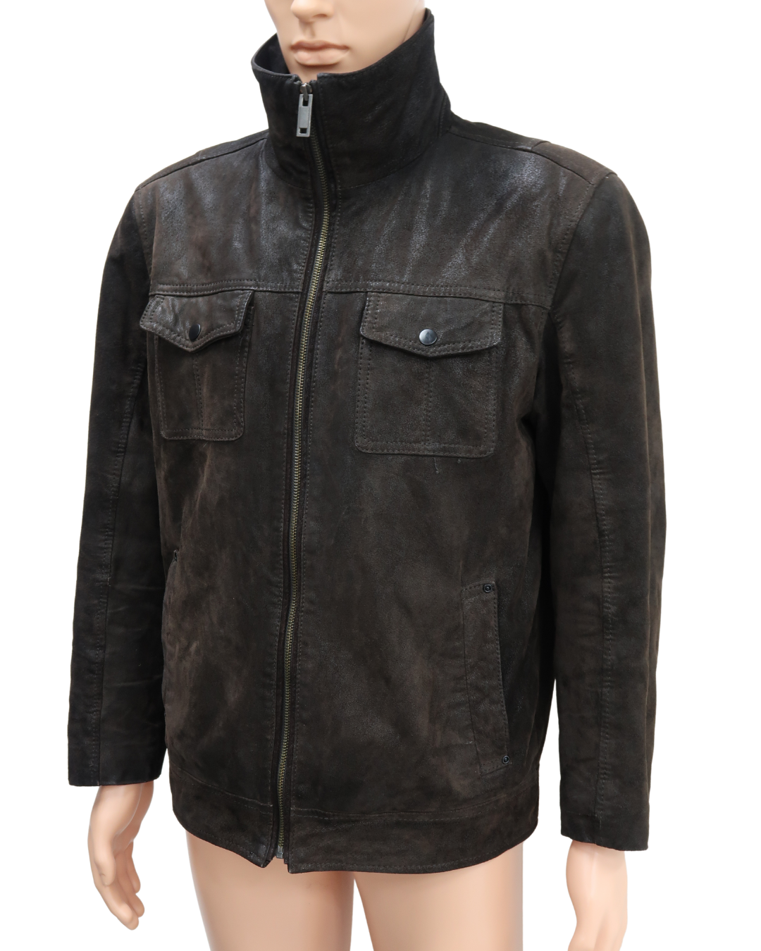 Veste en cuir marron foncé - Armand Thiery - M