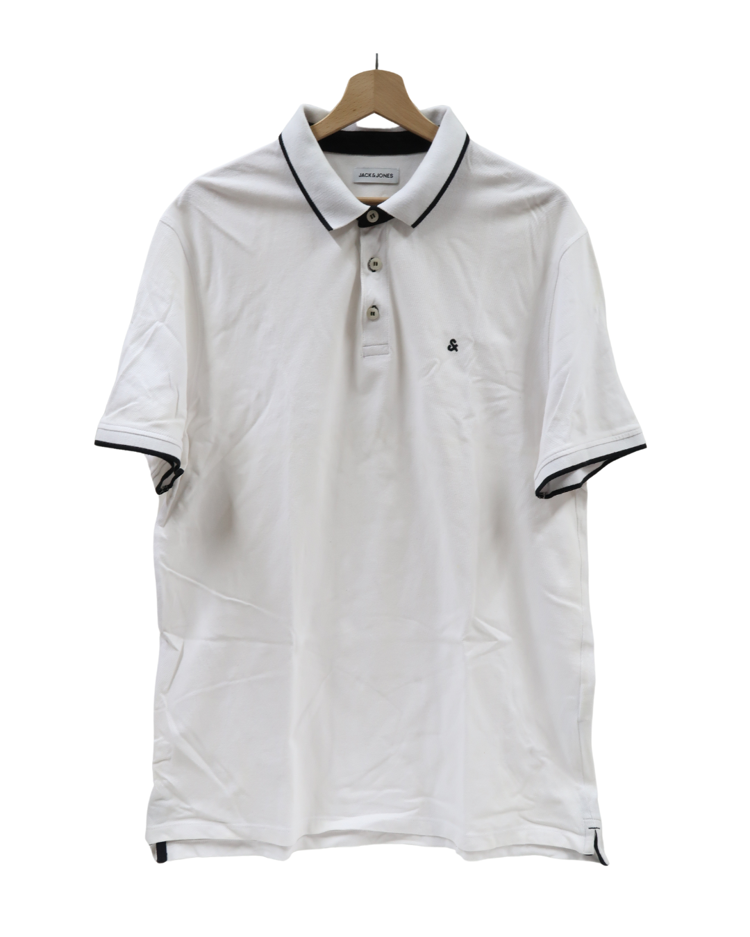 Polo blanc & noir - Jack & Jones - XXL