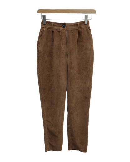 Pantalon strié marron en velour - Bershka - M