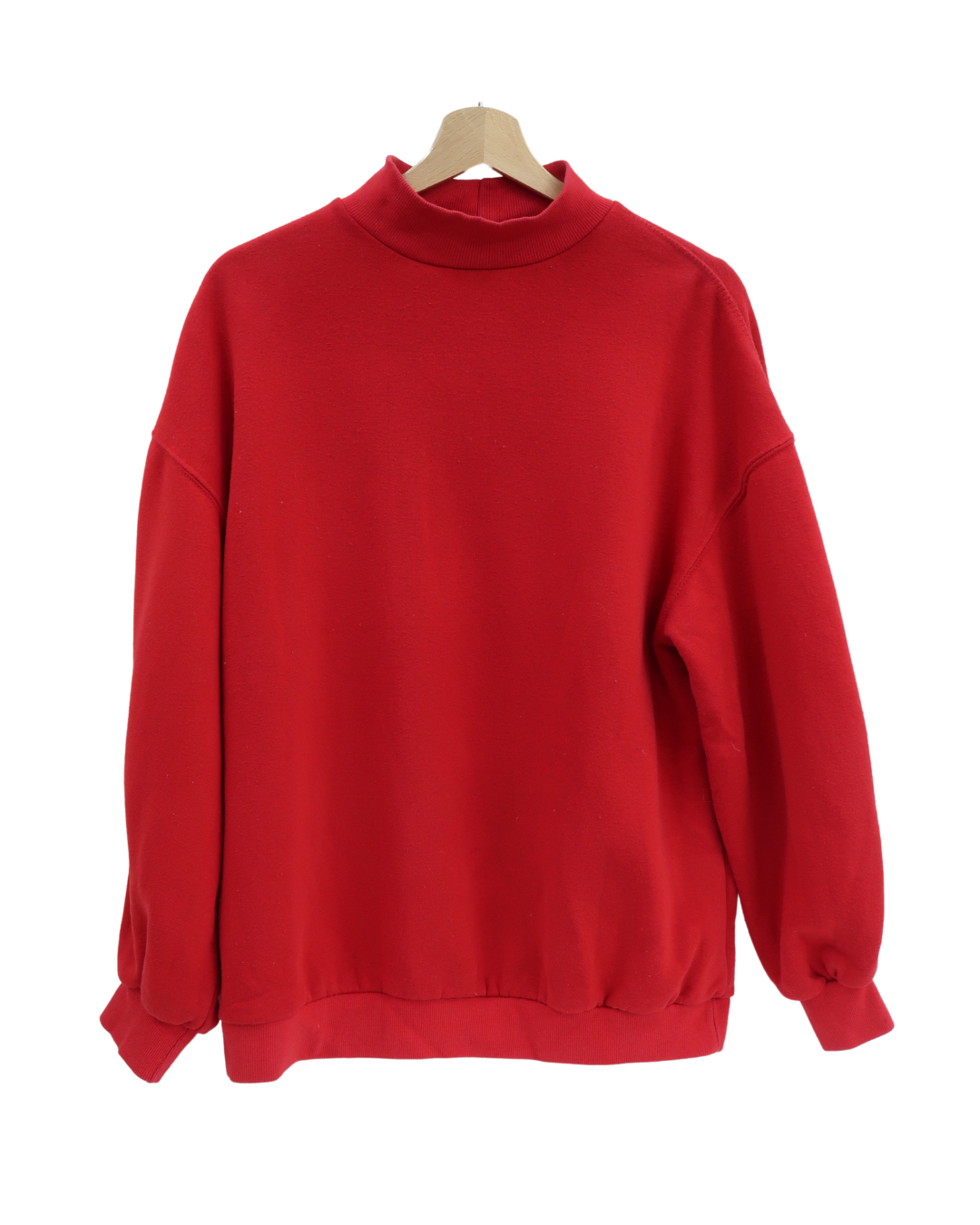 Pull rouge à col montant - Bershka - S