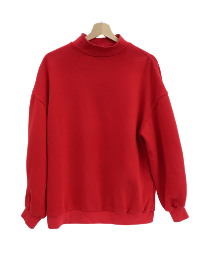 Pull rouge à col montant - Bershka - S