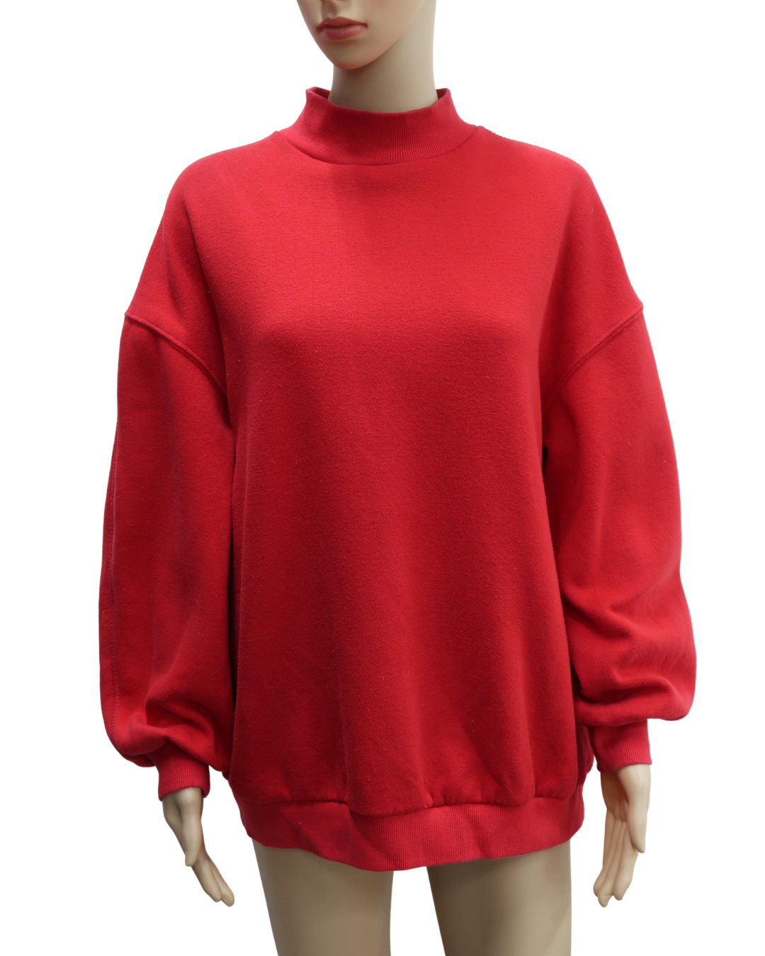 Pull rouge à col montant - Bershka - S