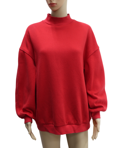 Pull rouge à col montant - Bershka - S