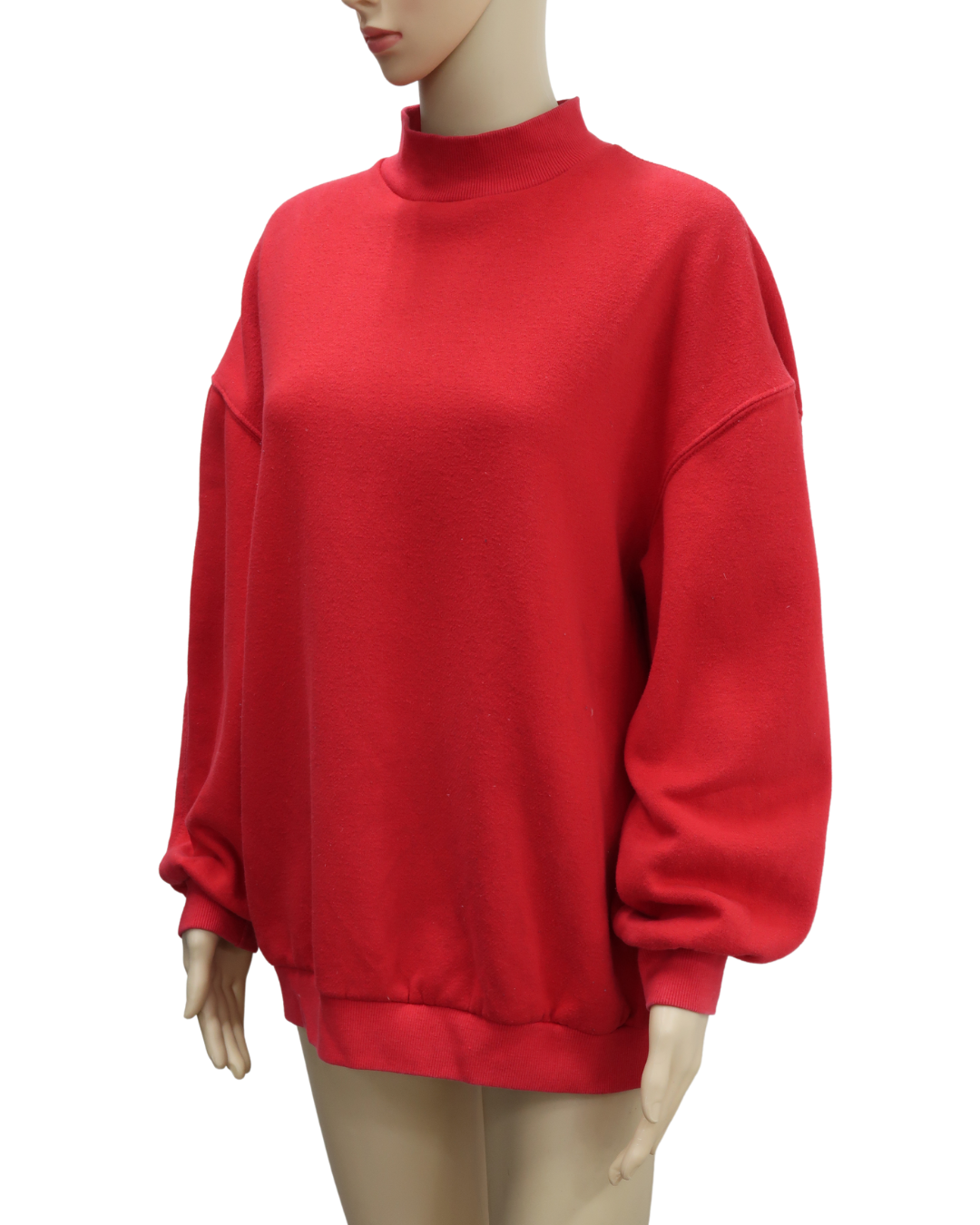 Pull rouge à col montant - Bershka - S