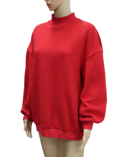 Pull rouge à col montant - Bershka - S