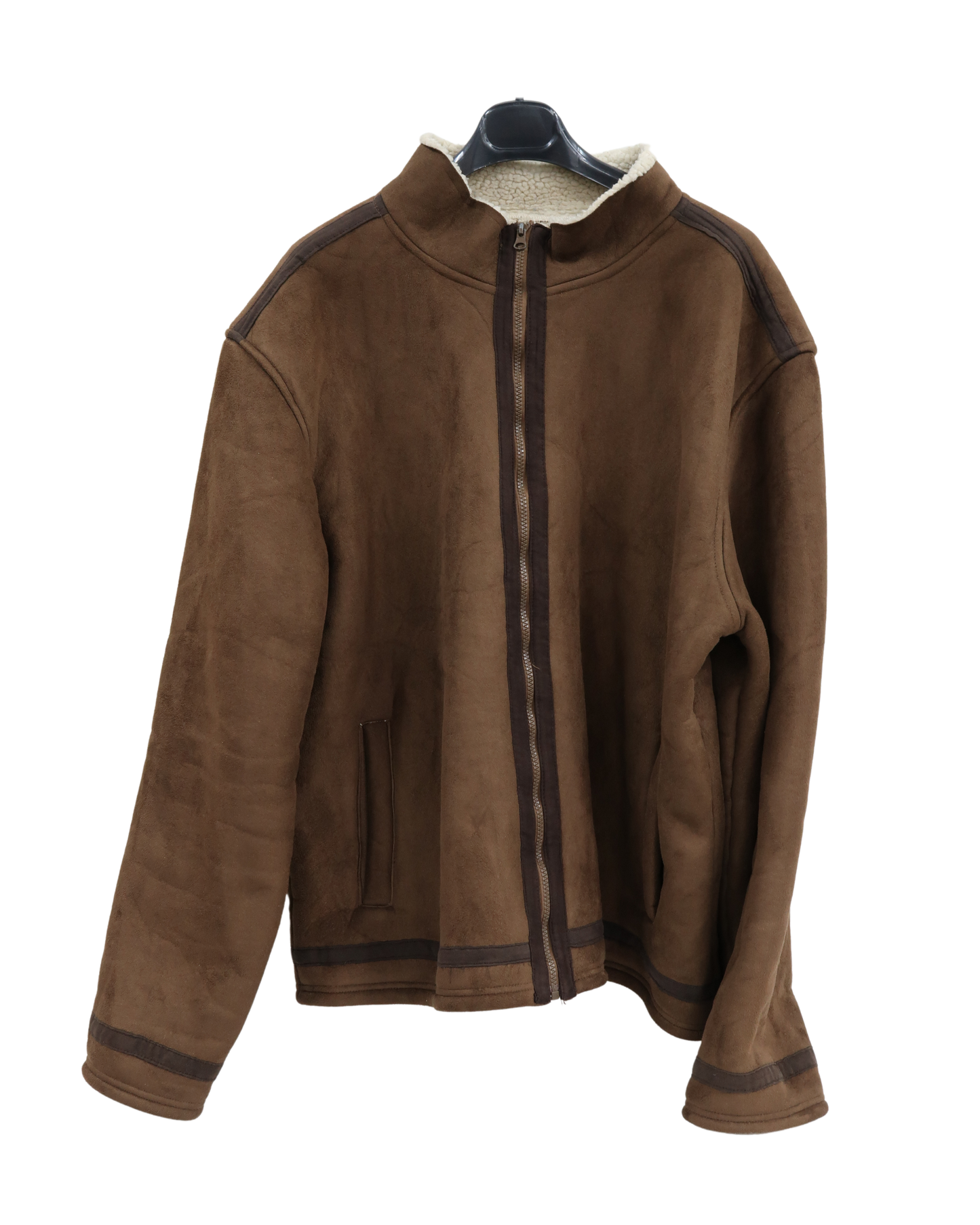 Manteau marron fourrée à moumoute crème - Atlas for men - 3XL