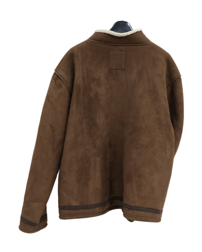 Manteau marron fourrée à moumoute crème - Atlas for men - 3XL