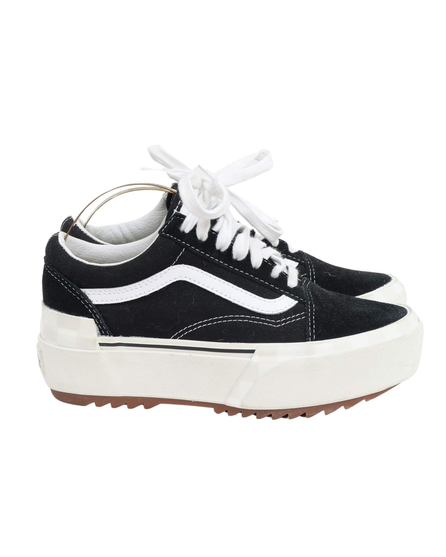 Chaussures plateforme noires et blanches - Vans - 36