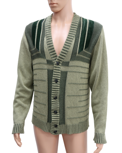 Cardigan en laine beige & vert - Blanche porte - M