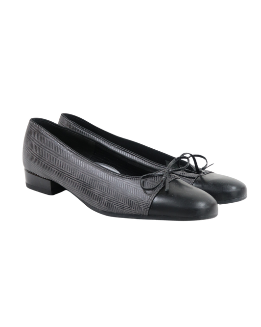 Ballerines extérieur en tissu noir et blanc - Cosmoparis - 41