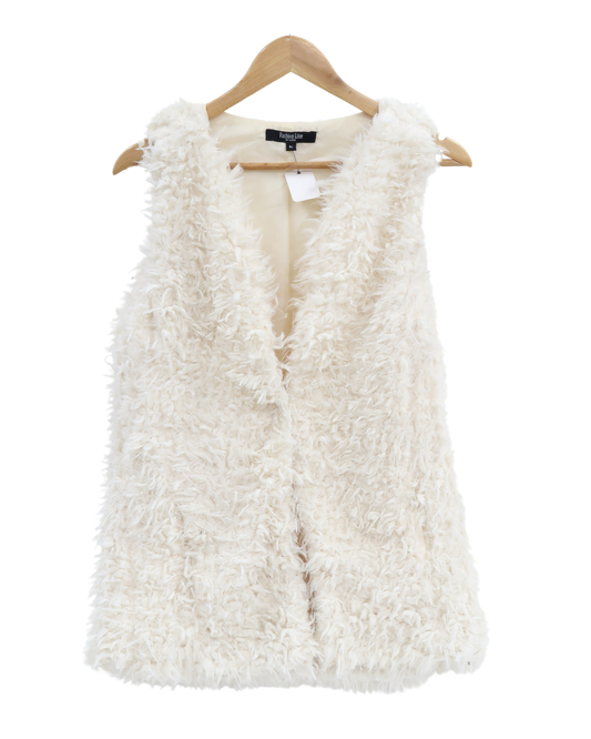 Veste blanche fourrrure - Fashionline - M