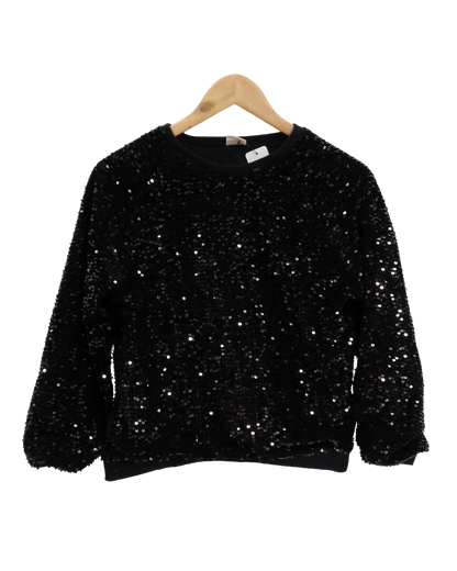 Pull noir à sequins - Zara - 11/12 ans (152cm) - Fille