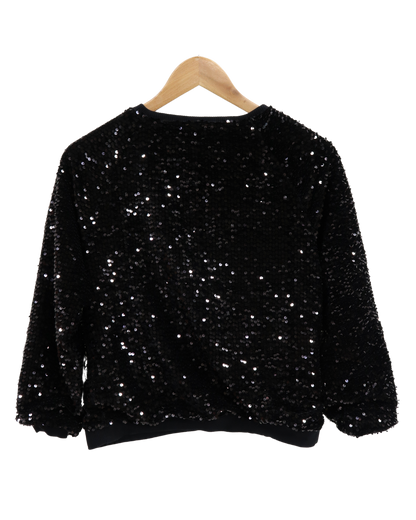 Pull noir à sequins - Zara - 11/12 ans (152cm) - Fille