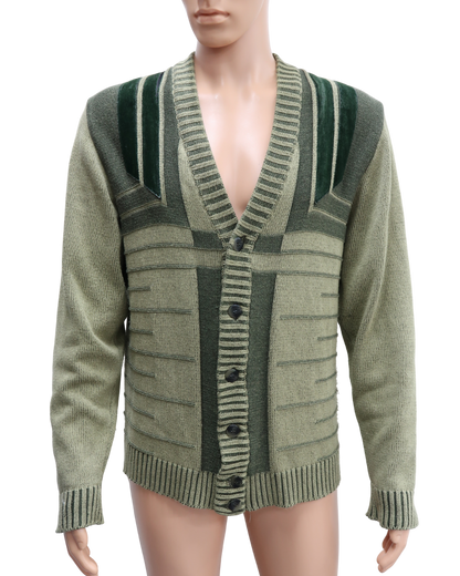 Cardigan en laine beige & vert - Blanche porte - M