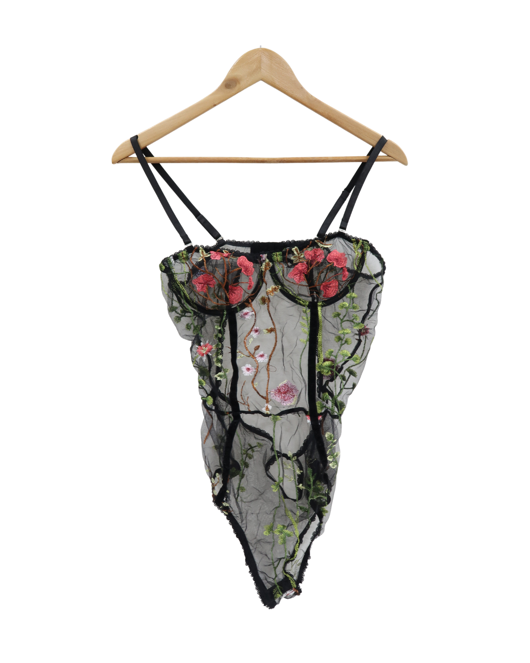 Body noir fleurie - L