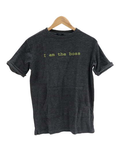 T-shirt gris foncé "I am the boss" - Kiabi - 12 ans (144/155cm)