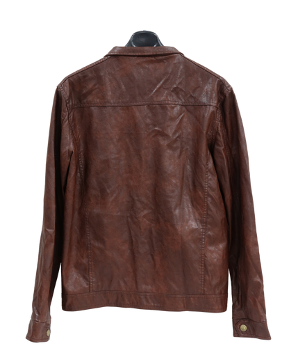 Veste en cuir vintage marron - The time of bocha - S