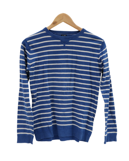 Pull à manches longues marinière bleu & blanc - Kiabi - 12 ans (144/155cm) - Garçon