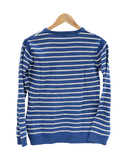 Pull à manches longues marinière bleu & blanc - Kiabi - 12 ans (144/155cm) - Garçon