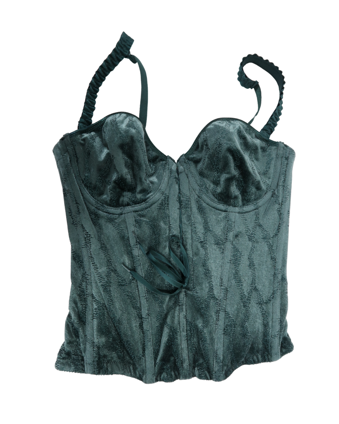 Corset vert sapin en velours - S