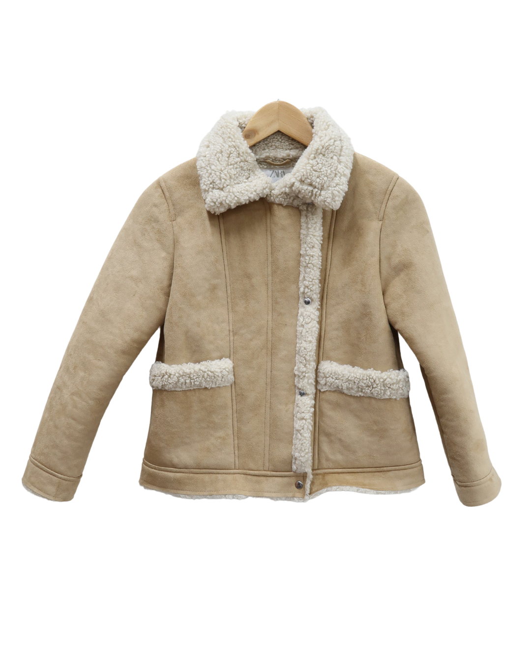 Manteau beige avec moumoute - Zara - 11/12 ans (152 cm) - Fille