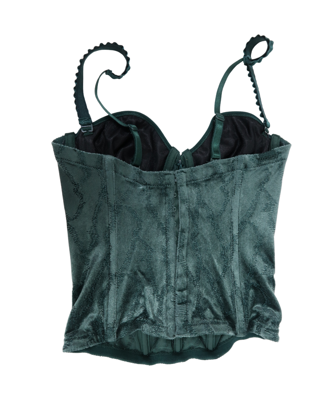 Corset vert sapin en velours - S