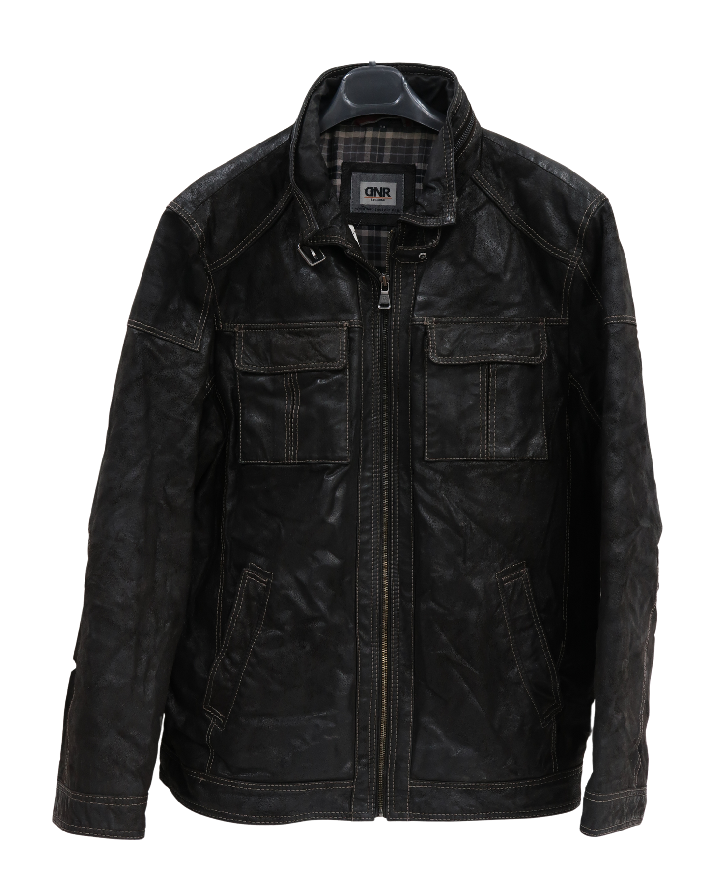 Veste en cuir marron foncé - Donar - XL