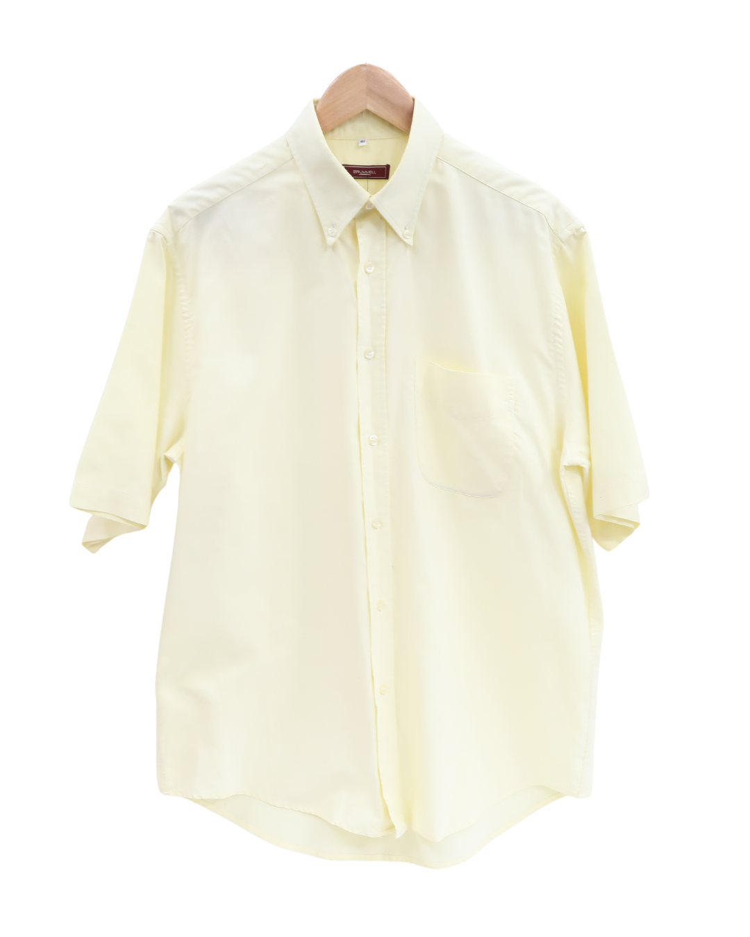 Chemise jaune pâle à manches courtes - Brummel - L