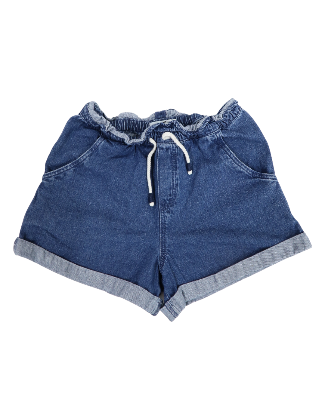 Short en jean avec cordon blanc - Monoprix - 12 ans - Fille