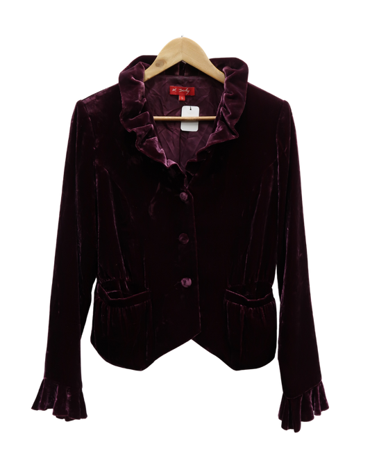 Veste bordeaux vintage en velour - Derhy - S