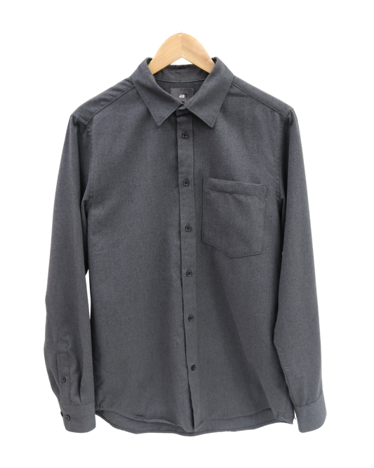 Chemise grise à manches longues - H&M - S