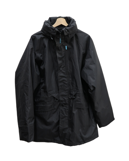 Manteau imperméable à capuche noire doublée avec une polaire intérieure - Sioen - L