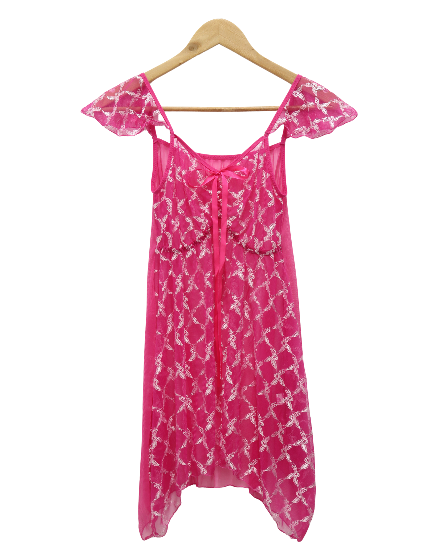 Robe de nuit en mesh rose fushia - Schnabel - S