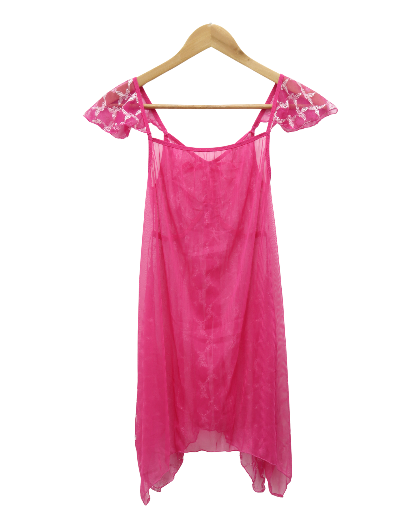 Robe de nuit en mesh rose fushia - Schnabel - S