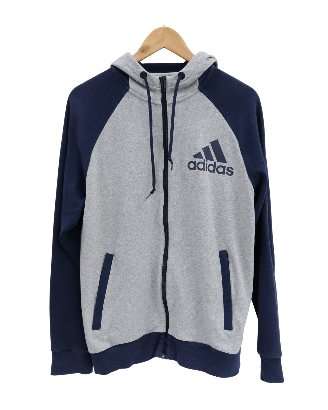 Veste à capuche bleu marine et grise - Adidas - M