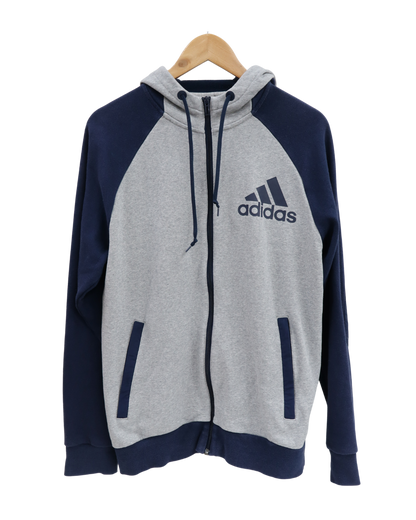 Veste à capuche bleu marine et grise - Adidas - M