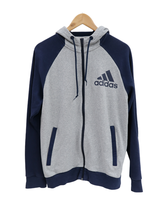 Veste à capuche bleu marine et grise - Adidas - M