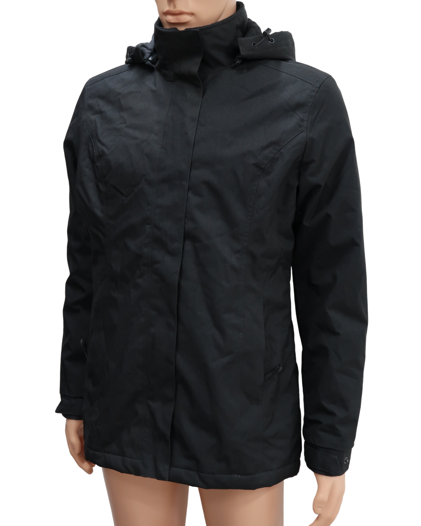 Manteau imperméable noir à capuche - Kariban - L