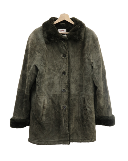 Manteau effet daim avec une doublure fourrure khaki - Burton - XL