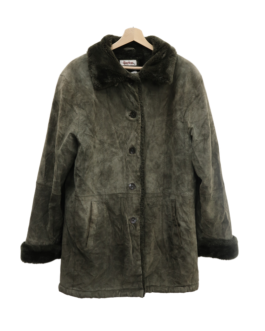 Manteau effet daim avec une doublure fourrure khaki - Burton - XL